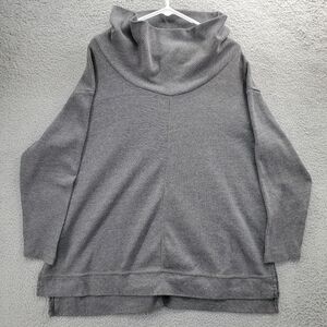 Woman Within Mockneck Waffle Knit Thermal Sweater Plus Size 1X 22/24 Gray